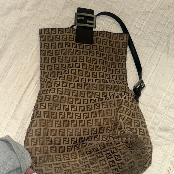 Authentic FENDI Zucchino Canvas Mamma Baguette Shoulder vintage - Picture 7 of 7